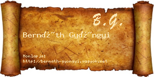 Bernáth Gyöngyi névjegykártya