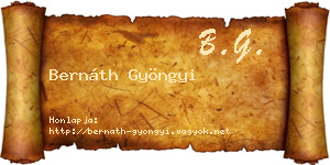 Bernáth Gyöngyi névjegykártya