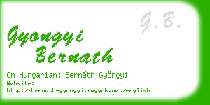 gyongyi bernath business card